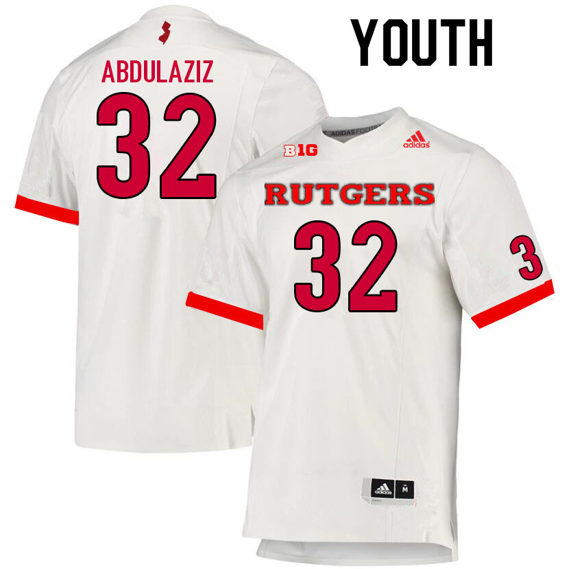 Youth #32 Rani Abdulaziz Rutgers Scarlet Knights College Football Jerseys Sale-White - Click Image to Close